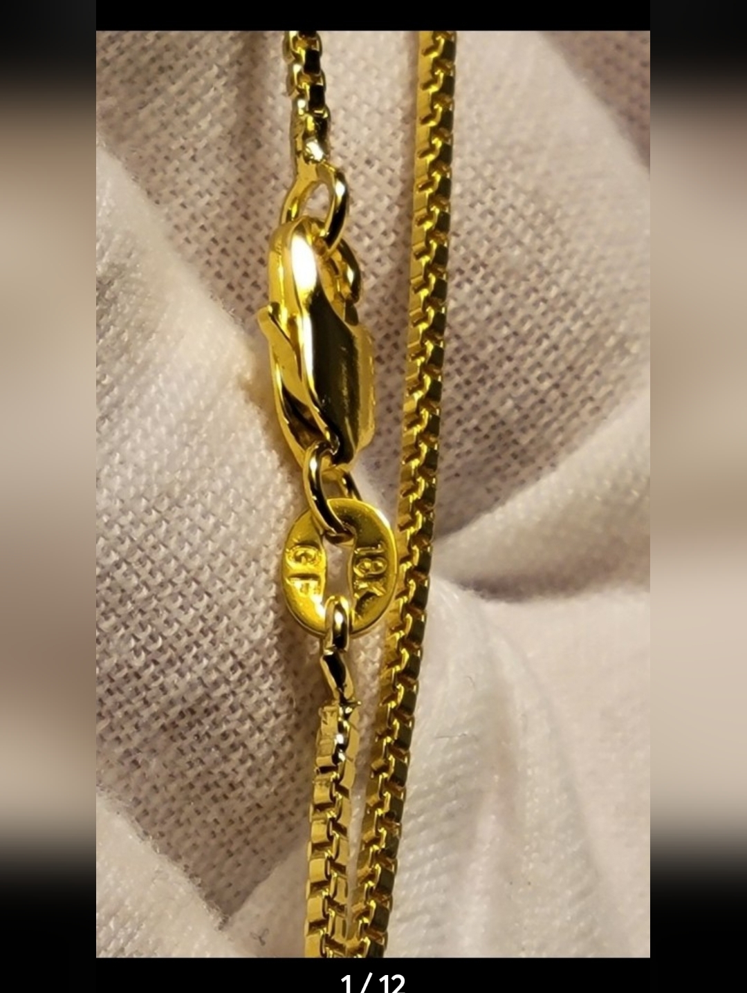 24" 18k Gold Filled Box Chain Necklace - New - 1.6mm Thick 24" Long